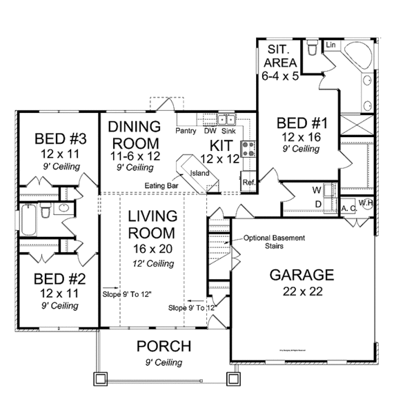 Home Plan - Traditional Floor Plan - Main Floor Plan #513-2148