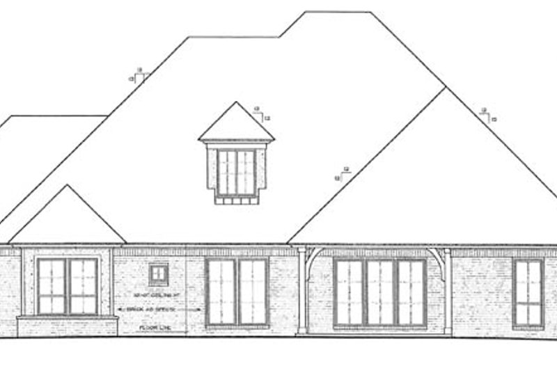 Dream House Plan - Exterior - Rear Elevation for European House Plan #310-1271 - 4 bed, 3.5 bath