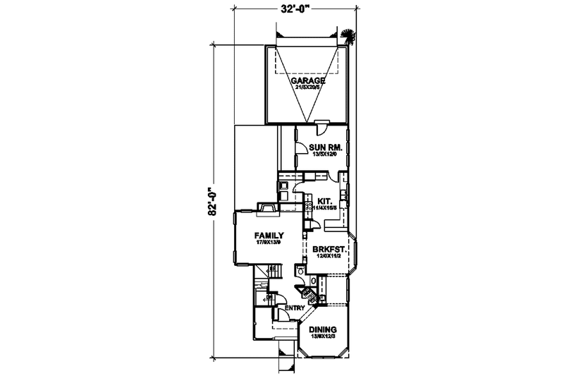 Home Plan - Floor Plan - Main Floor for Country House Plan #320-1490 - 3 bed, 2.5 bath