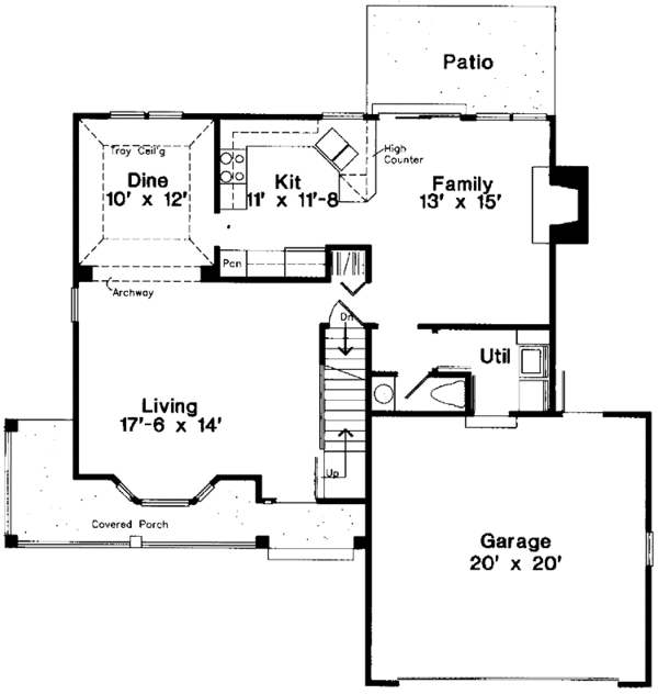 House Design - Country Floor Plan - Main Floor Plan #300-112