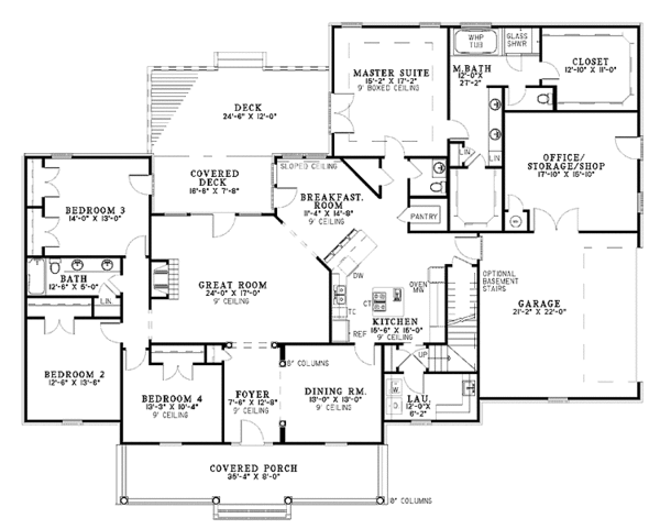 Dream House Plan - Country Floor Plan - Main Floor Plan #17-2749