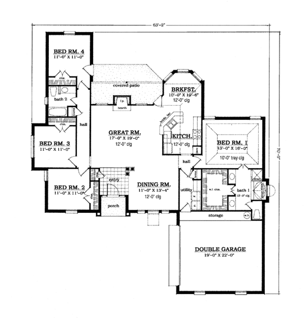 Home Plan - Traditional Floor Plan - Main Floor Plan #42-632
