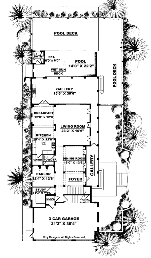 Home Plan - Southern Floor Plan - Main Floor Plan #1017-60