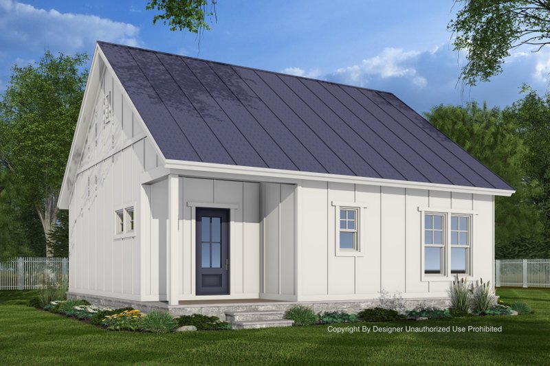 Dream House Plan - Exterior - Rear Elevation for Bungalow House Plan #51-1432 - 1 bed, 1 bath