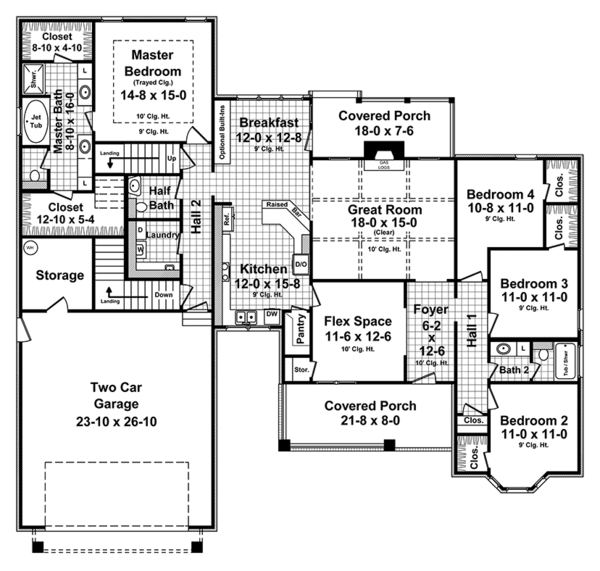 House Plan Design - European Floor Plan - Main Floor Plan #21-439