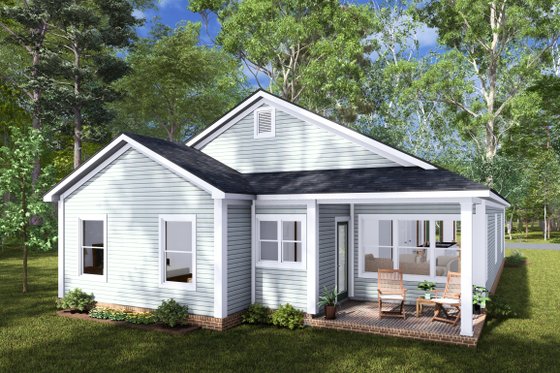Exterior - Rear Elevation for Contemporary House Plan #513-2286 - 3 bed, 2 bath