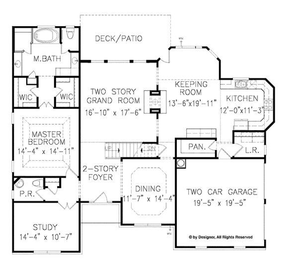 House Plan Design - Traditional Floor Plan - Main Floor Plan #54-355