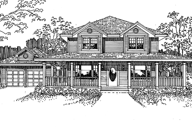 Architectural House Design - Country Exterior - Front Elevation Plan #965-6