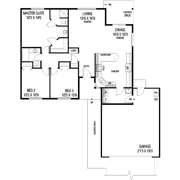 House Plan Design - Ranch Floor Plan - Main Floor Plan #60-470