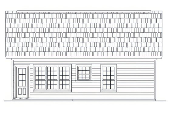 Exterior - Rear Elevation for Ranch House Plan #21-620 - 2 bed, 2 bath