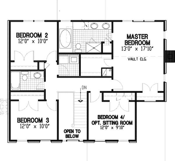 House Plan Design - Country Floor Plan - Upper Floor Plan #953-96