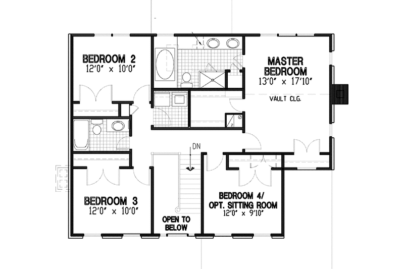 Dream House Plan - Floor Plan - Upper Floor for Country House Plan #953-96 - 4 bed, 2.5 bath