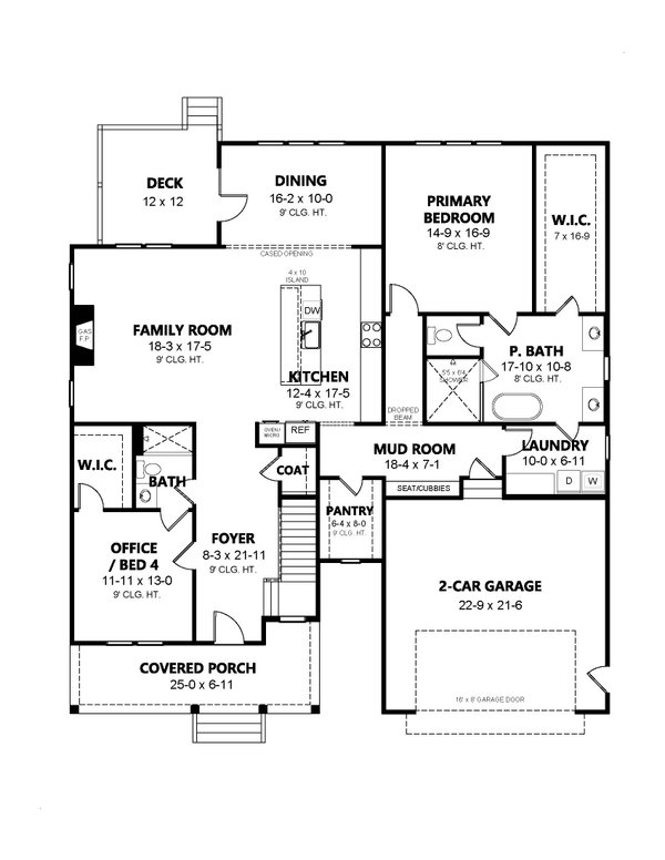 Dream House Plan - Farmhouse Floor Plan - Main Floor Plan #1080-29