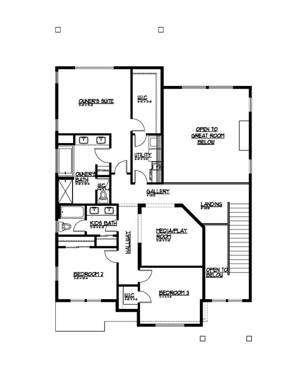 Farmhouse Floor Plan - Upper Floor Plan #569-49