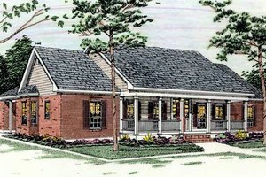 Southern Exterior - Front Elevation Plan #406-147