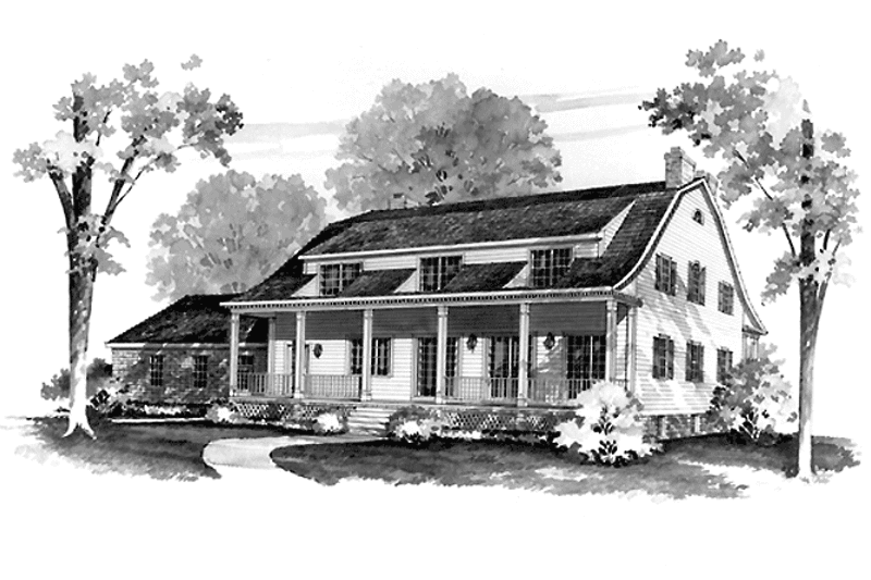 Home Plan - Exterior - Rear Elevation for Colonial House Plan #72-699 - 4 bed, 3.5 bath