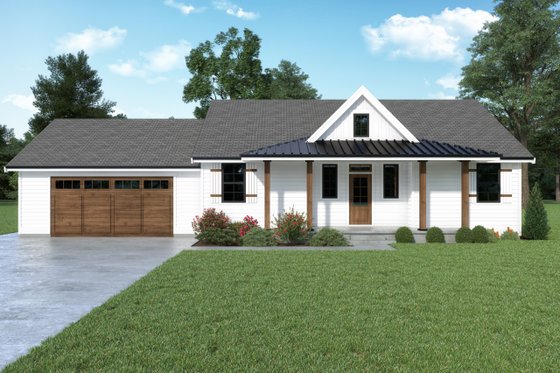 Exterior - Front Elevation for Farmhouse House Plan #1070-170 - 2 bed, 2 bath