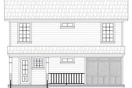 Exterior - Rear Elevation for Cottage House Plan #21-647 - 3 bed, 2 bath
