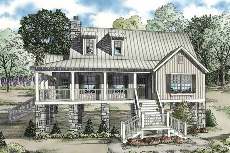 Dream House Plan - Mediterranean Exterior - Front Elevation Plan #17-3299