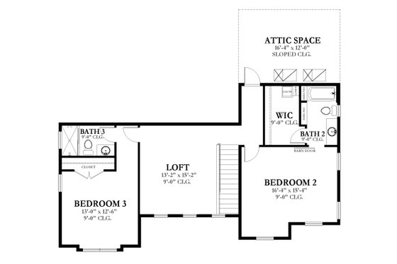 Floor Plan - Upper Floor for Traditional House Plan #1058-218 - 4 bed, 4 bath