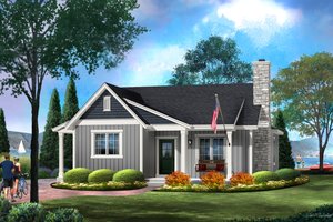 Cottage Exterior - Front Elevation Plan #22-574