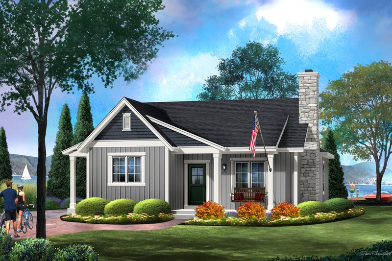 House Plan Design - Cottage Exterior - Front Elevation Plan #22-574