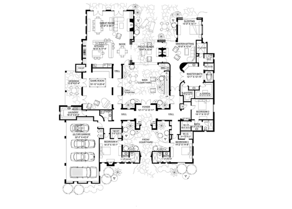 Dream House Plan - Mediterranean Floor Plan - Main Floor Plan #944-1