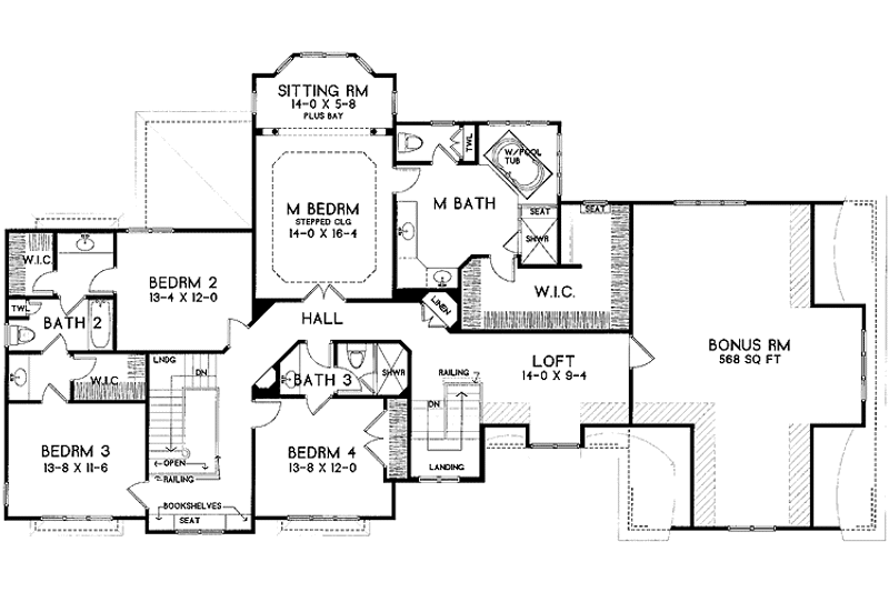 Home Plan - Floor Plan - Upper Floor for Traditional House Plan #328-458 - 4 bed, 3.5 bath