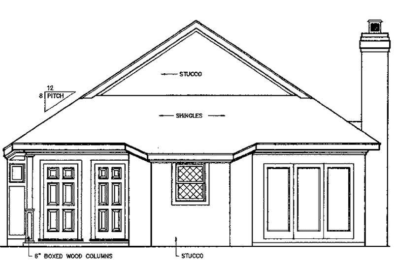 Architectural House Design - Exterior - Rear Elevation for Craftsman House Plan #45-383 - 2 bed, 2 bath
