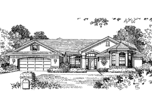 House Design - Exterior - Front Elevation for Ranch House Plan #417-786 - 4 bed, 2 bath