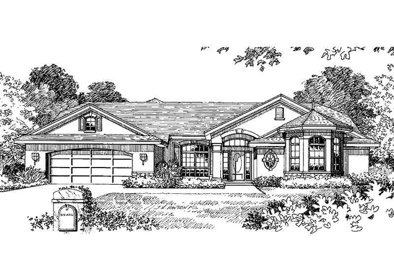 House Blueprint - Ranch Exterior - Front Elevation Plan #417-786
