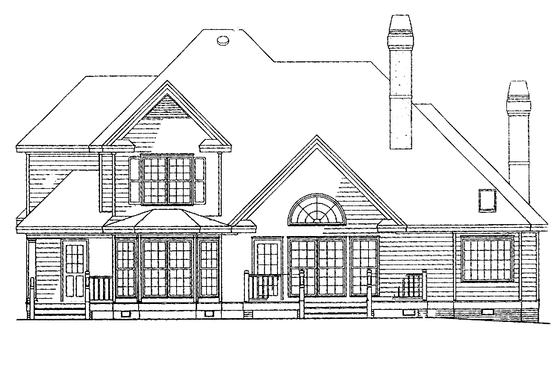Exterior - Rear Elevation for Traditional House Plan #929-249 - 4 bed, 2.5 bath