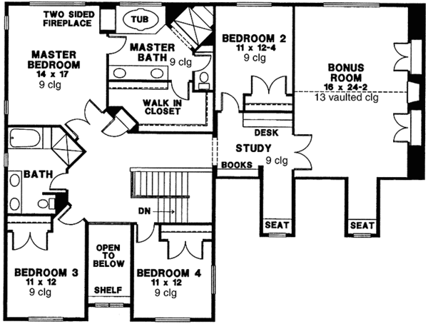 Dream House Plan - Country Floor Plan - Upper Floor Plan #966-73
