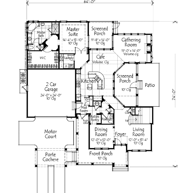 House Blueprint - Country Floor Plan - Main Floor Plan #1007-58