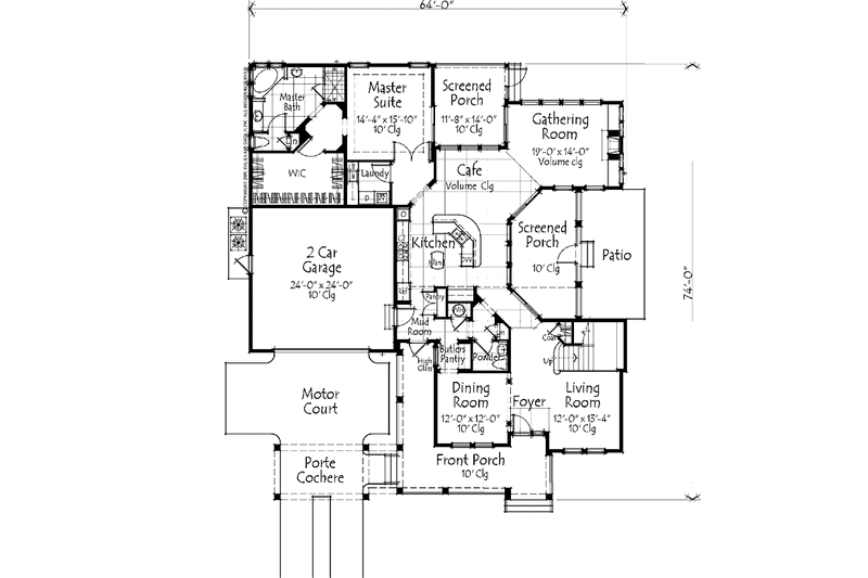 Architectural House Design - Floor Plan - Main Floor for Country House Plan #1007-58 - 4 bed, 3.5 bath