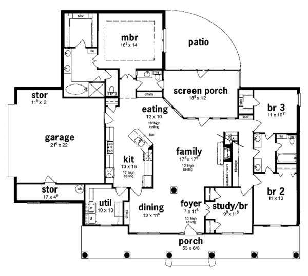 Home Plan - Classical Floor Plan - Main Floor Plan #36-574