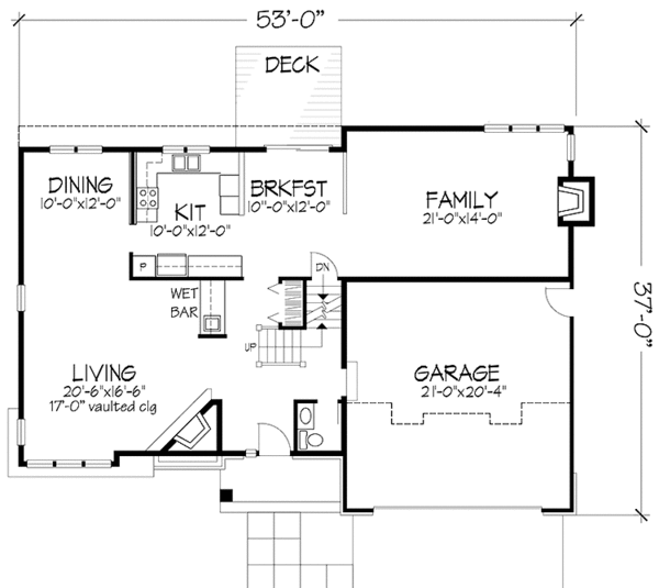 Dream House Plan - Prairie Floor Plan - Main Floor Plan #320-1102