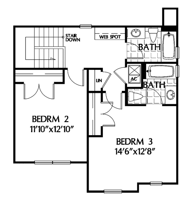 House Plan Design - Mediterranean Floor Plan - Upper Floor Plan #999-178