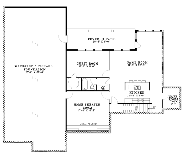 Home Plan - Contemporary Floor Plan - Lower Floor Plan #17-2763