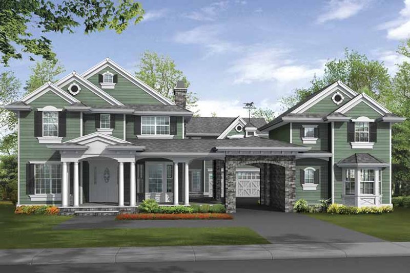 Home Plan - Exterior - Front Elevation 3 for Traditional House Plan #132-504 - 4 bed, 2.5 bath