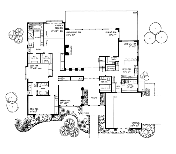 Architectural House Design - Contemporary Floor Plan - Main Floor Plan #72-869