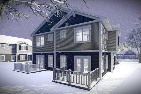 Exterior - Rear Elevation 2 for Traditional House Plan #70-1474 - 6 bed, 4 bath