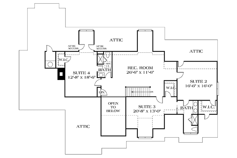 Dream House Plan - Floor Plan - Upper Floor for Country House Plan #453-149 - 4 bed, 3.5 bath