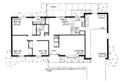 Ranch Style House Plan - 3 Beds 2 Baths 1142 Sq/Ft Plan #72-511 Floor 