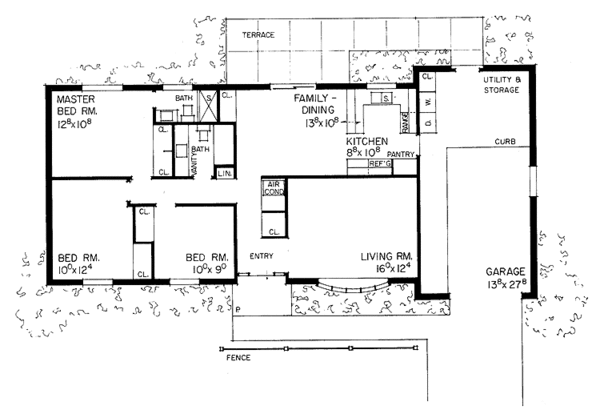 House Plan Design - Ranch Floor Plan - Main Floor Plan #72-511