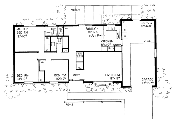 House Blueprint - Ranch Floor Plan - Main Floor Plan #72-511