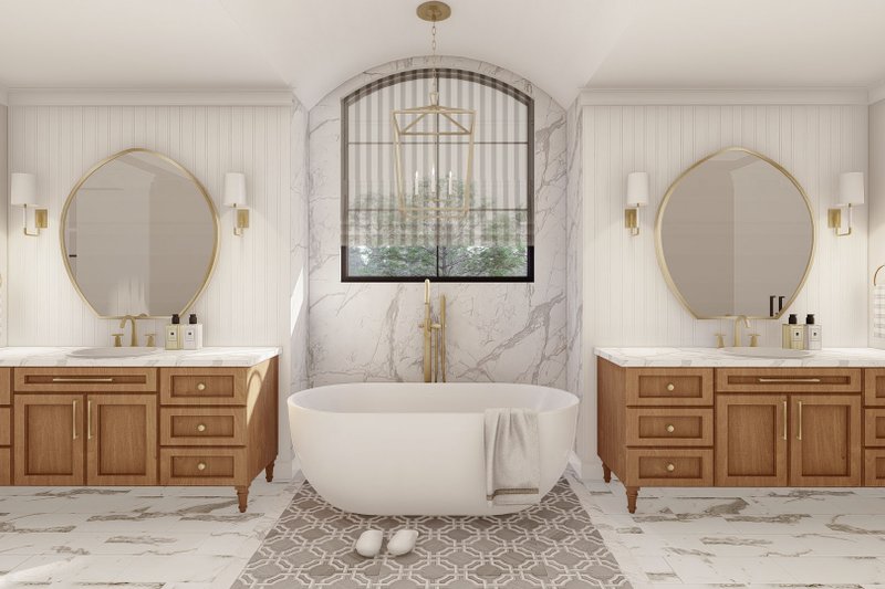 House Blueprint - Interior - Master Bathroom 1 for Mediterranean House Plan #455-174 - 4 bed, 3.5 bath