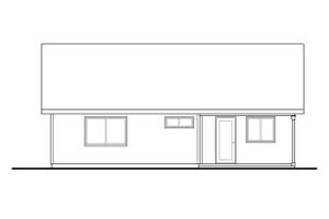 Exterior - Rear Elevation for Ranch House Plan #124-1140 - 2 bed, 1 bath