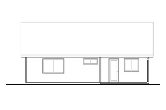 Exterior - Rear Elevation for Ranch House Plan #124-1140 - 2 bed, 1 bath