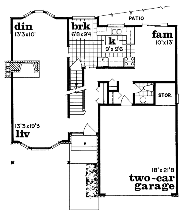 Architectural House Design - Country Floor Plan - Main Floor Plan #47-670